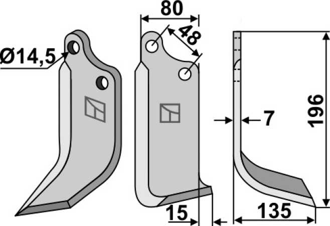 Fräsmesser 196x80mm, rechts